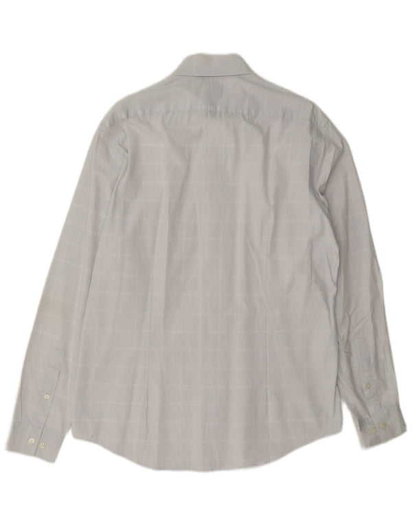 Camicia slim fit da uomo Calvin Klein taglia 41 16 grande cotone a quadri blu
