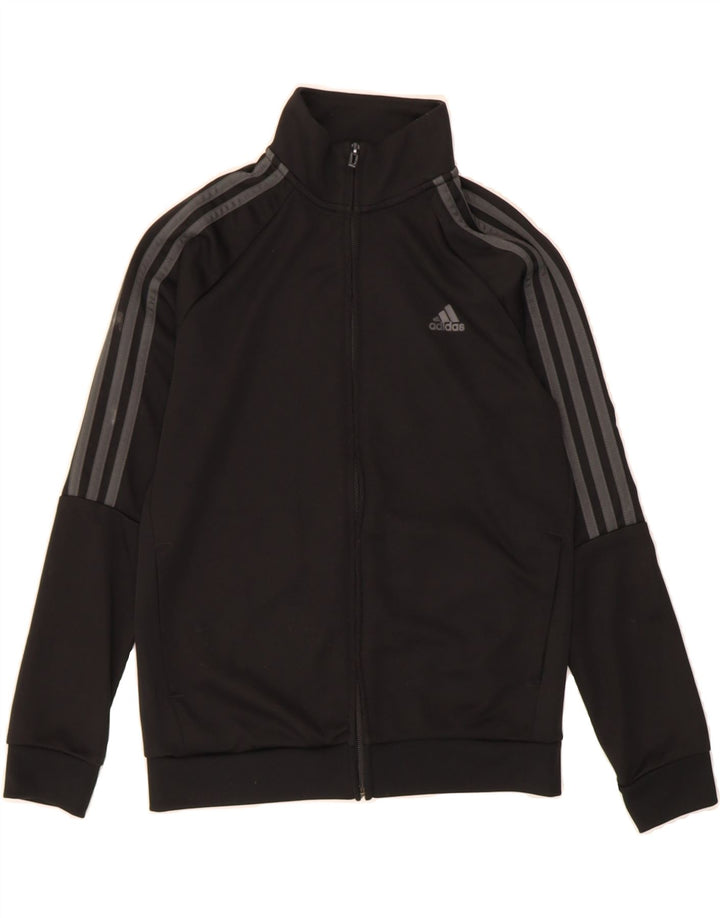ADIDAS Boys Aeroready Tracksuit Top Jacket 11-12 Years Black Polyester Vintage Adidas and Second-Hand Adidas from Messina Hembry 