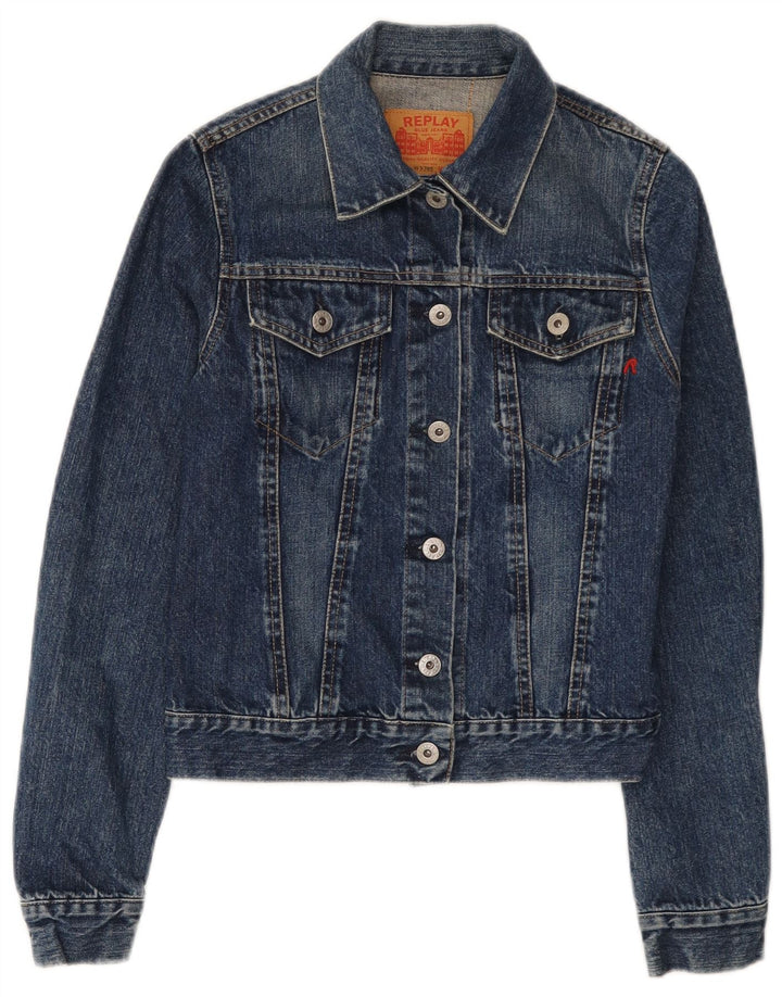 Giacca in denim da donna Replay UK 6 XS blu cotone