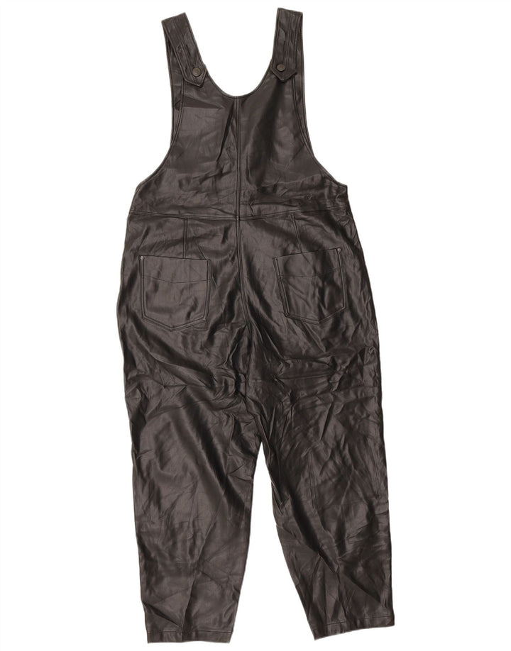 Zara Womens Sleeveless Faux Leather Jumpsuit UK 14 Medium  Black Polyester