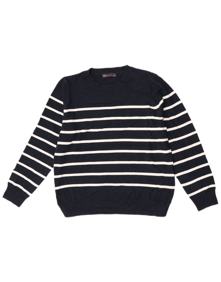 Marks & Spencer Womens Crew Neck Jumper Sweater UK 14 Medium Navy Blue