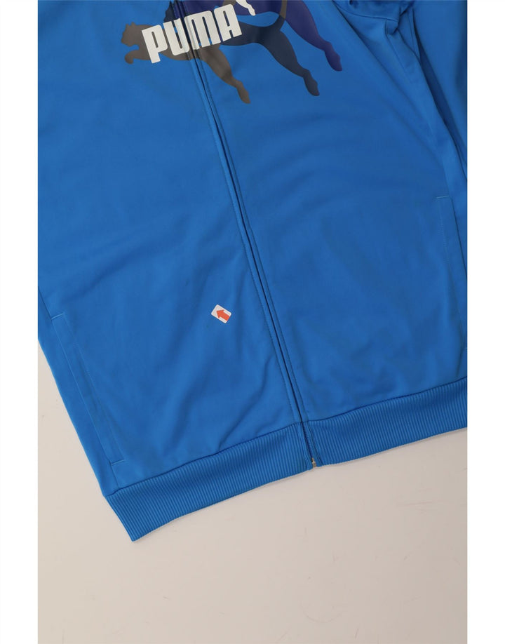 PUMA Womens Graphic Tracksuit Top Jacket UK 20 2XL Blue Polyester Vintage Puma and Second-Hand Puma from Messina Hembry 