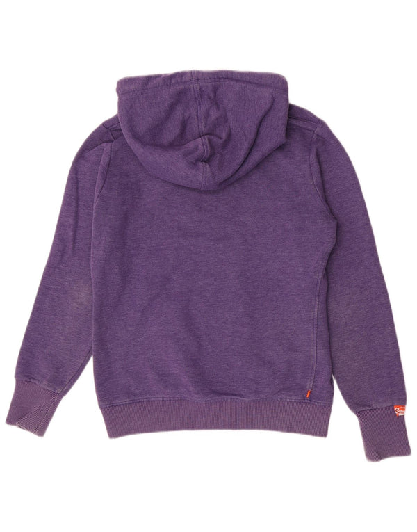 Superdry Womens Graphic Hoodie Jumper UK 14 Medium Purple Cotton