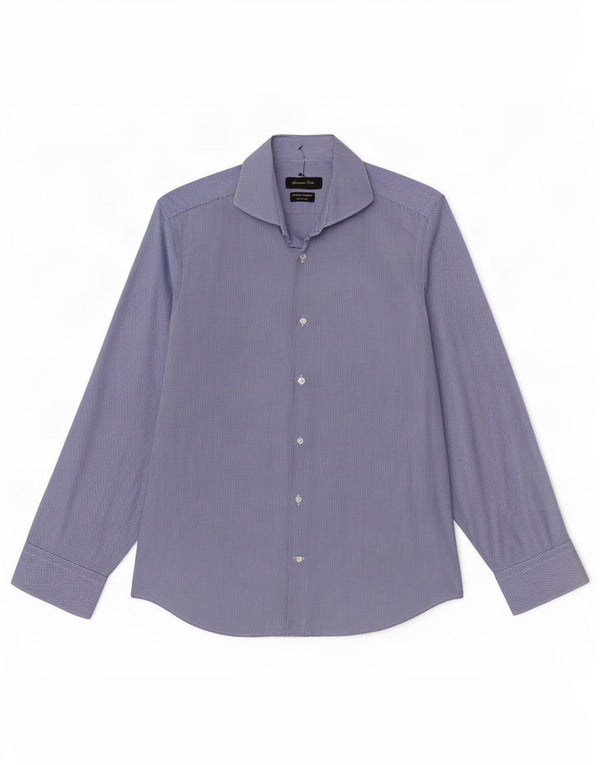 Massimo Dutti Mens Shirt Size 40 Medium Blue Houndstooth