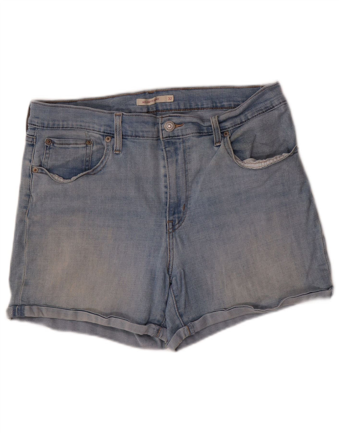 Pantaloncini di jeans da donna LEVI'S W32 grandi in cotone blu