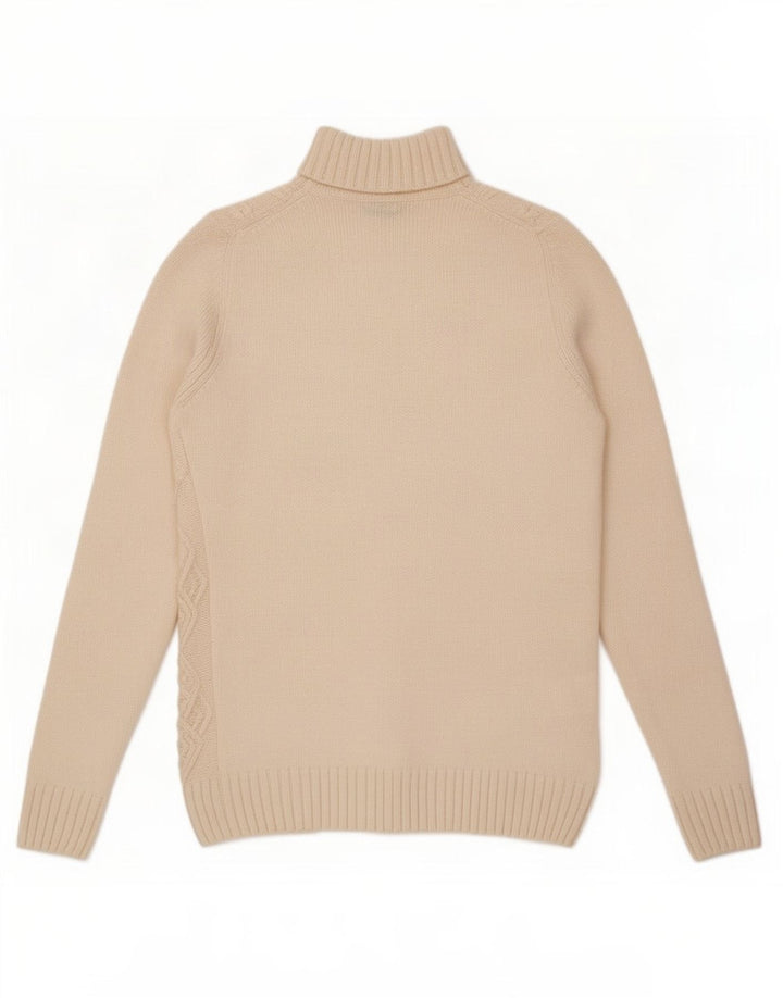Navigare Mens Roll Neck Jumper Sweater Medium Off White Wool