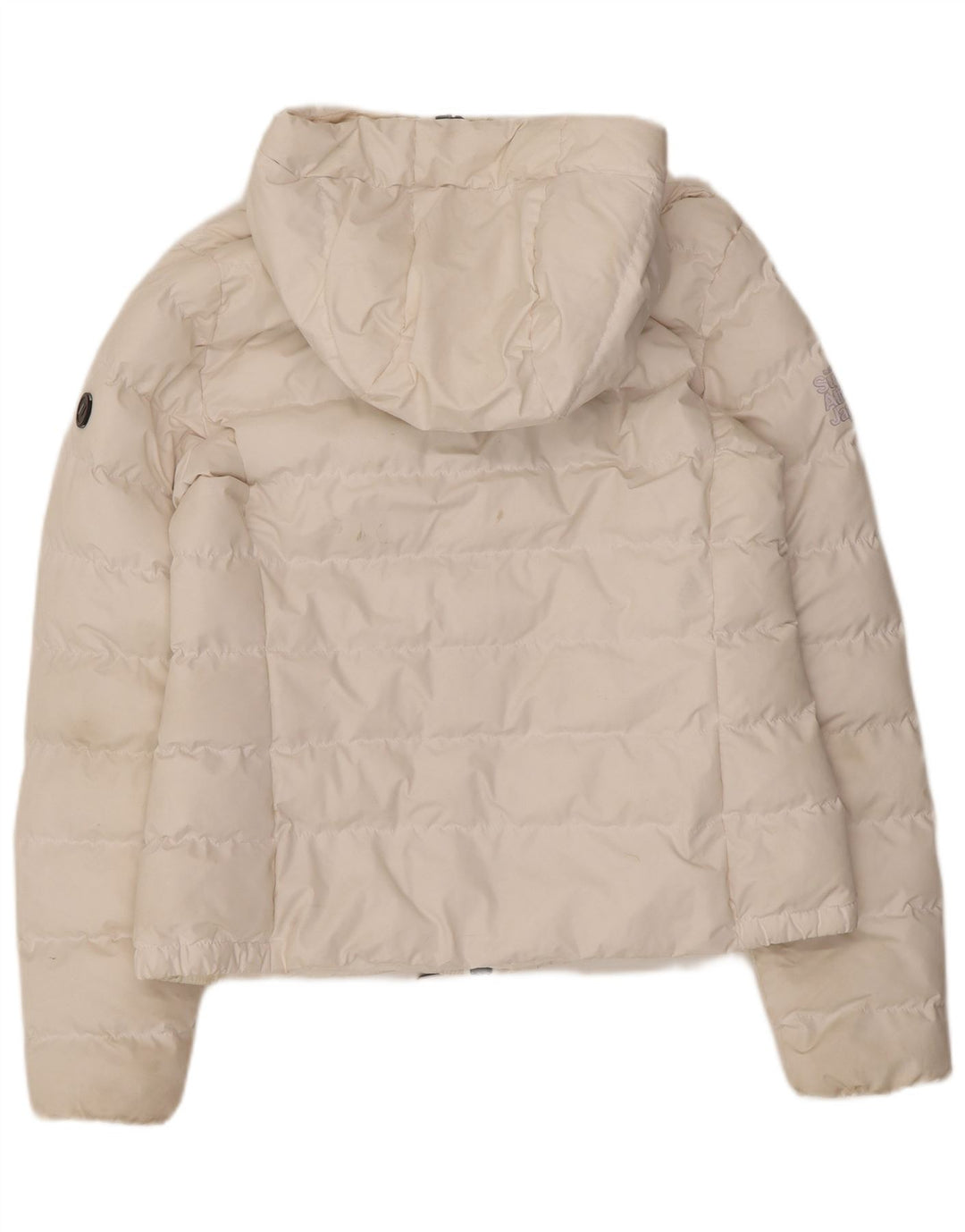 Superdry Polstret hættejakke til kvinder UK 12 Medium White Polyester