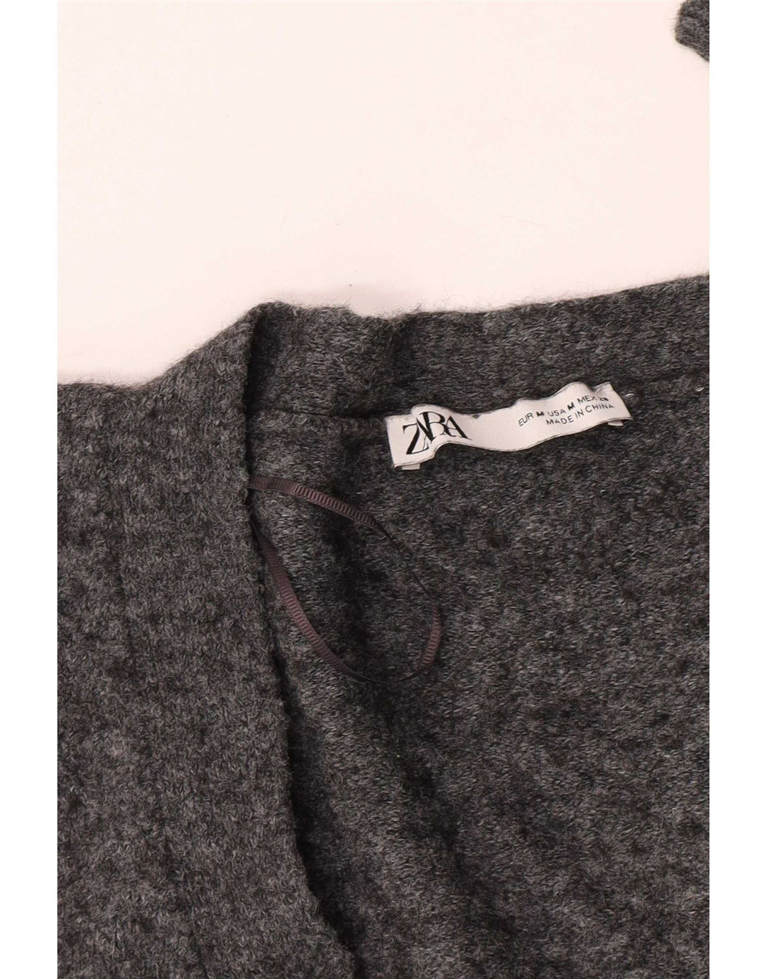 Zara Womens Crop Cardigan Sweater UK 14 Medium Grey Flecked