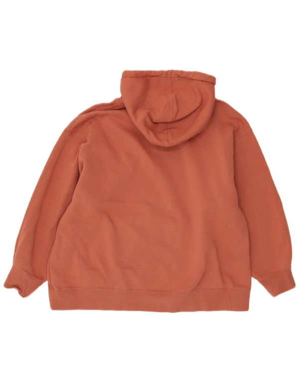 Felpa con cappuccio oversize da donna Jordan UK 10 Small in cotone arancione