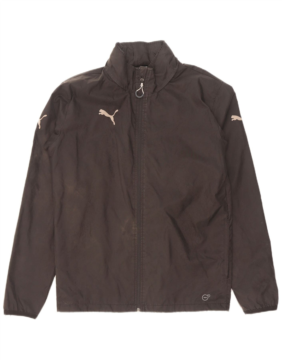 Puma Mens Hooded Rain Jacket UK 36 Small Black Nylon