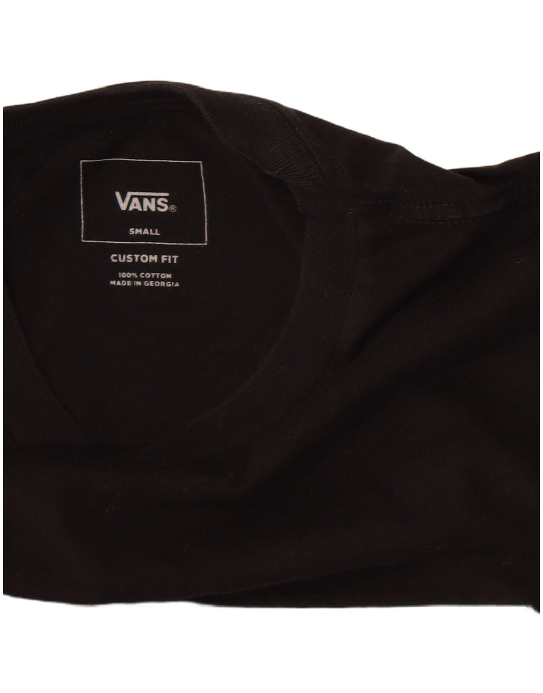 Vans Mens Custom Fit Graphic T-Shirt Top Small Black Cotton