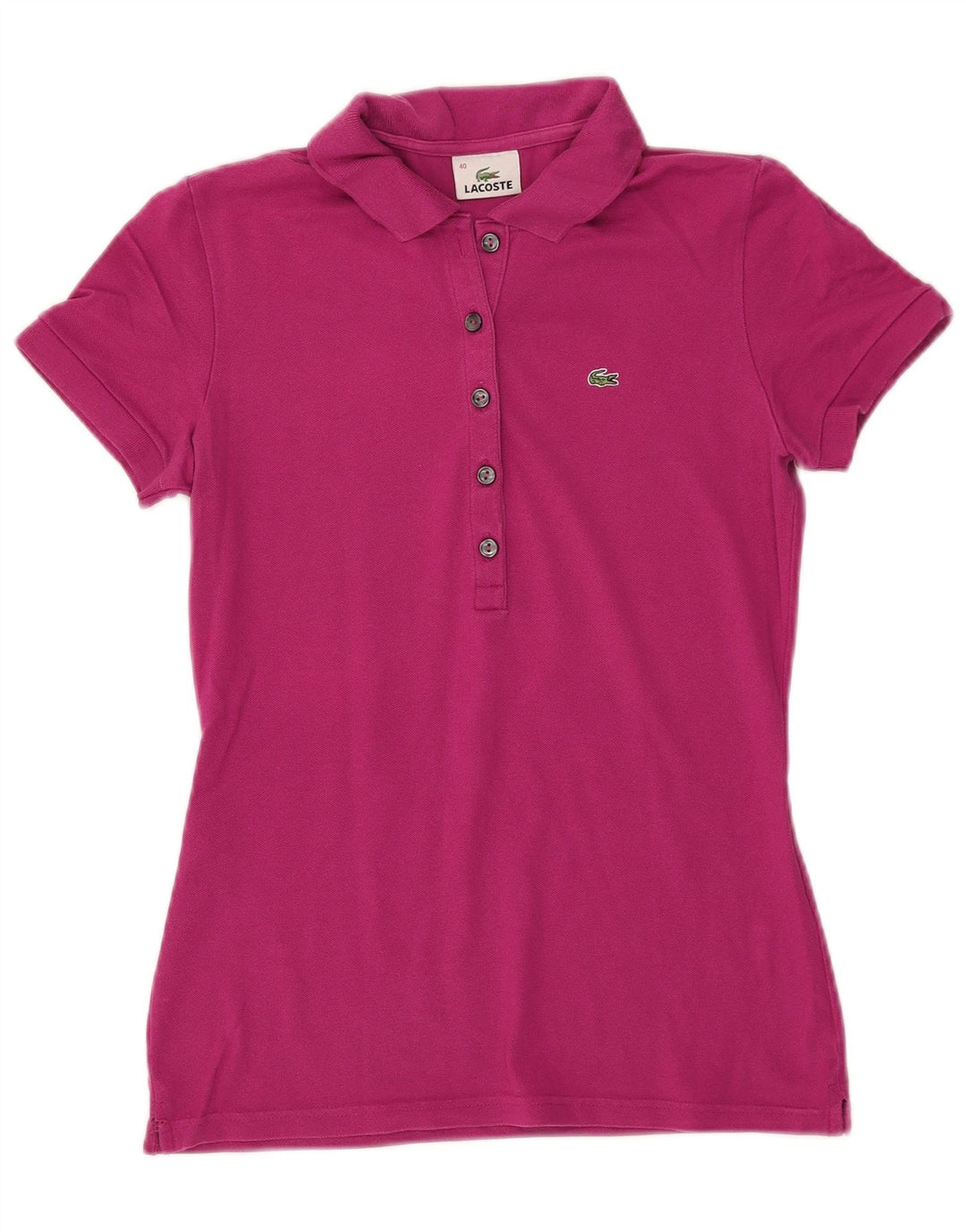 Lacoste Dame Polo Shirt Størrelse 40 Medium Pink Bomuld