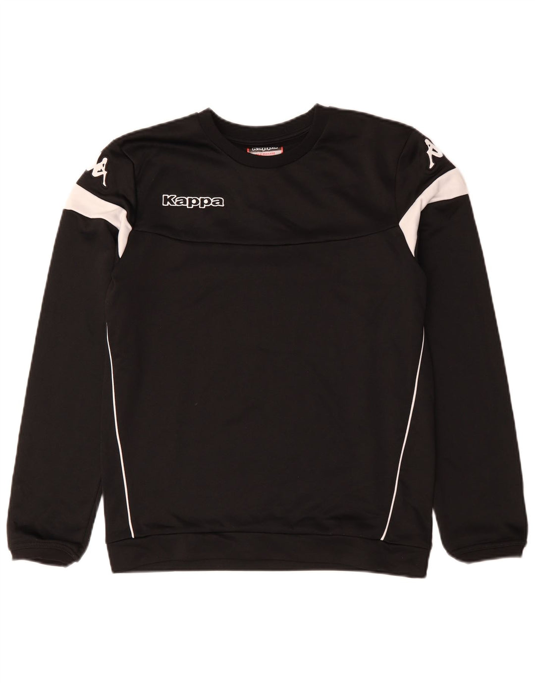 Kappa Mens Graphic Sweatshirt Jumper Medium Black Colourblock Polyester