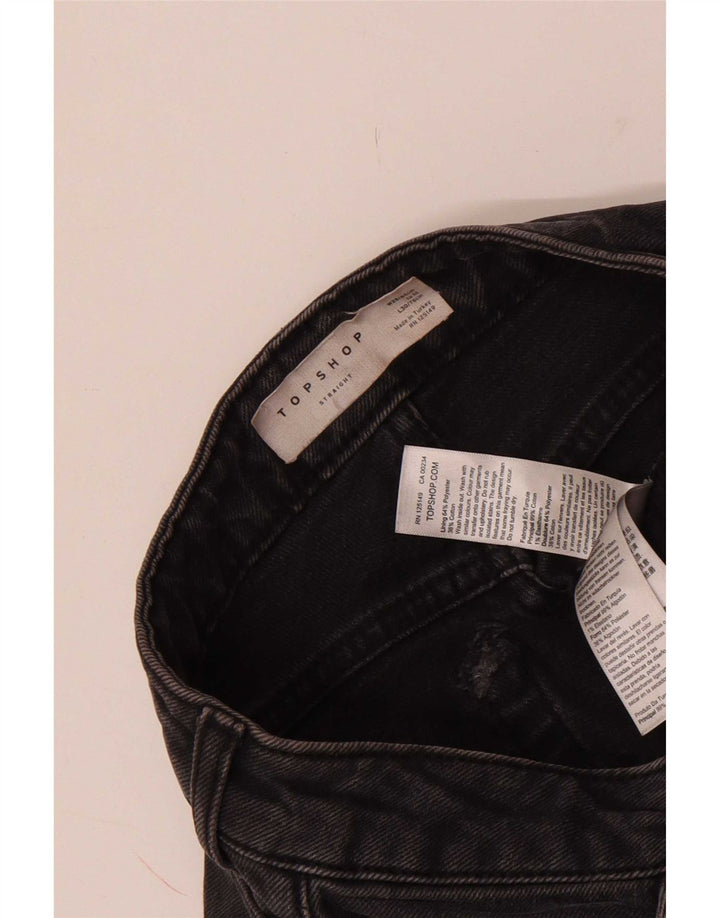 Topshop Dame Distressed Cropped Jeans W25 L24 Grå Polyester