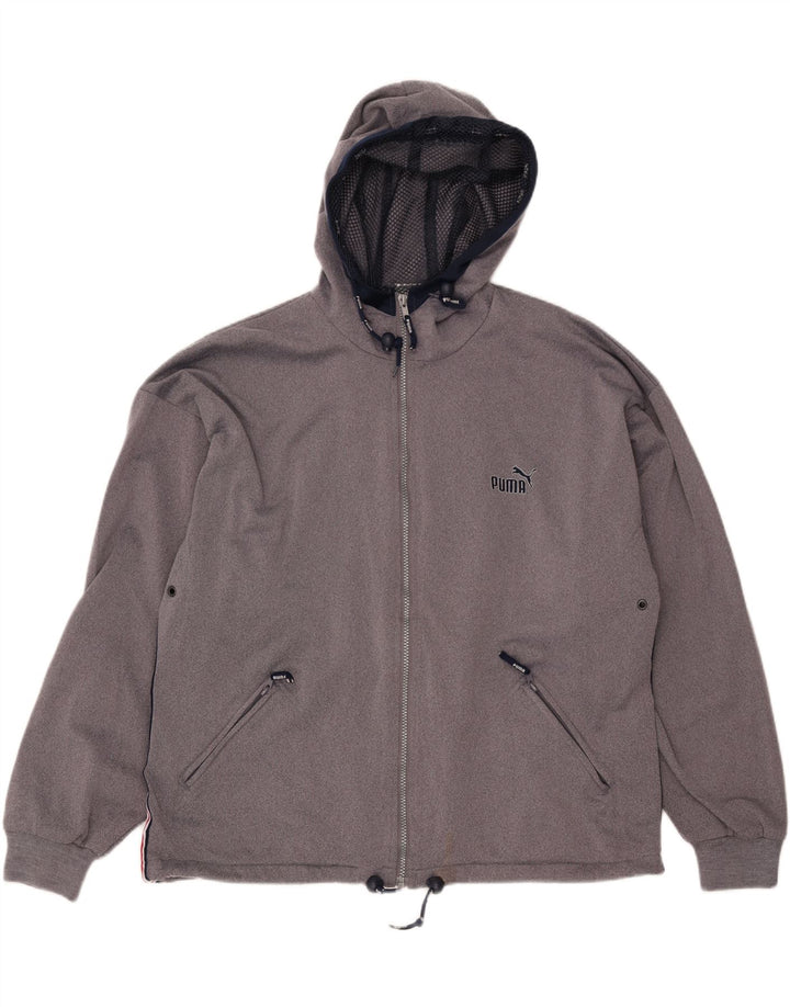 PUMA Mens Zip Hoodie Sweater Large Grey Polyester Vintage Puma and Second-Hand Puma from Messina Hembry 