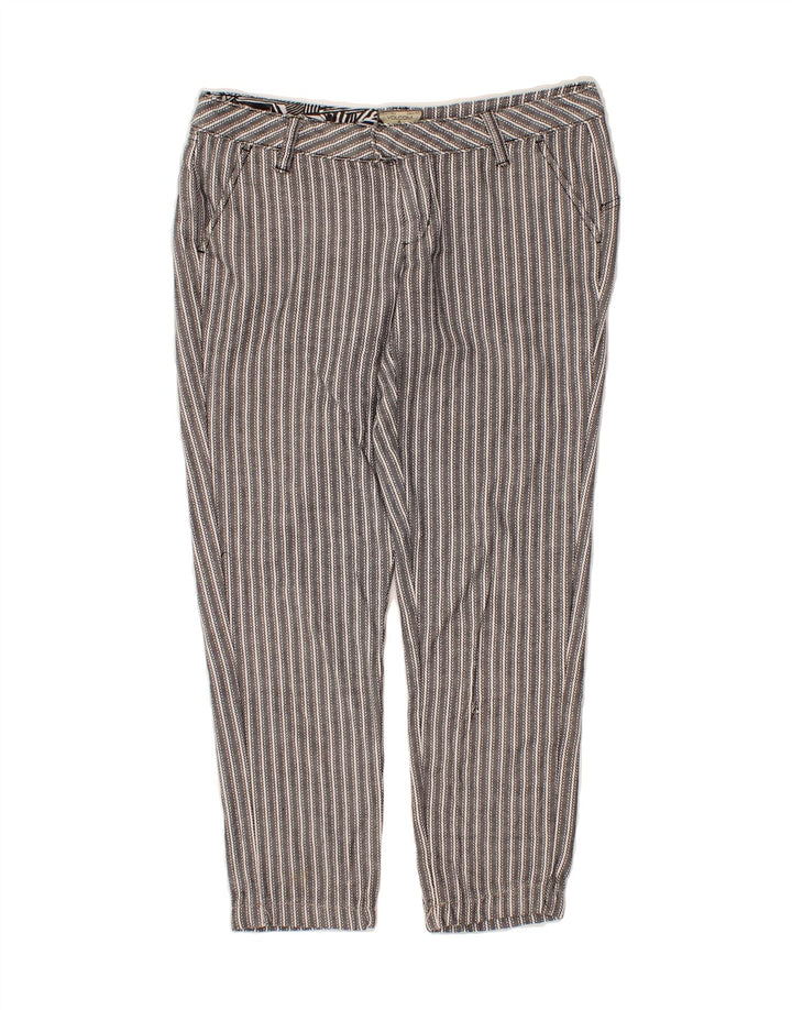 VOLCOM Womens Chino Trousers US 5 Medium W32 L24 Grey Striped Cotton Vintage Volcom and Second-Hand Volcom from Messina Hembry 