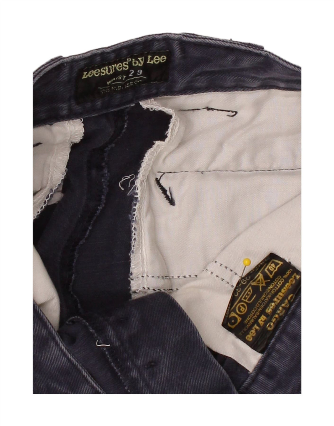 LEE Mens Straight Cargo Trousers W29 L32 Navy Blue Cotton Vintage Lee and Second-Hand Lee from Messina Hembry 