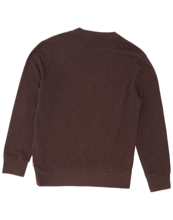 Levi's Mens Graphic Sweatshirt Jumper Small Brown Cotton