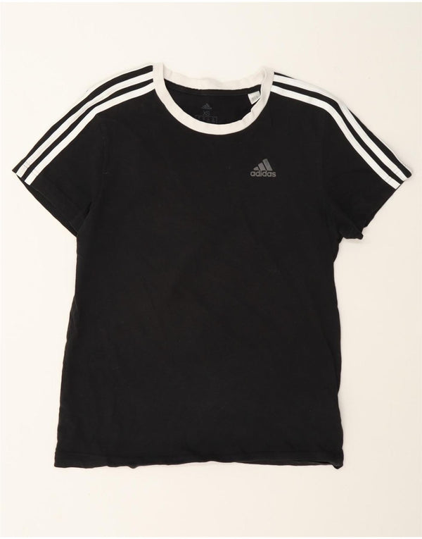 Adidas Womens Oversized T-Shirt Top UK 4/6 XS Black Cotton