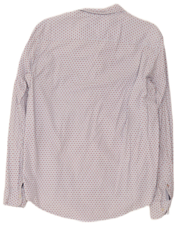 Camisa masculina Tommy Hilfiger Slim Fit grande algodão floral azul