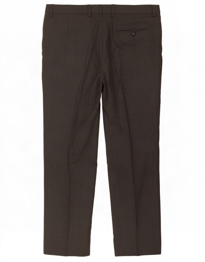 Pantaloni da abito con pegging da uomo Marks & Spencer W36 L31 poliestere grigio