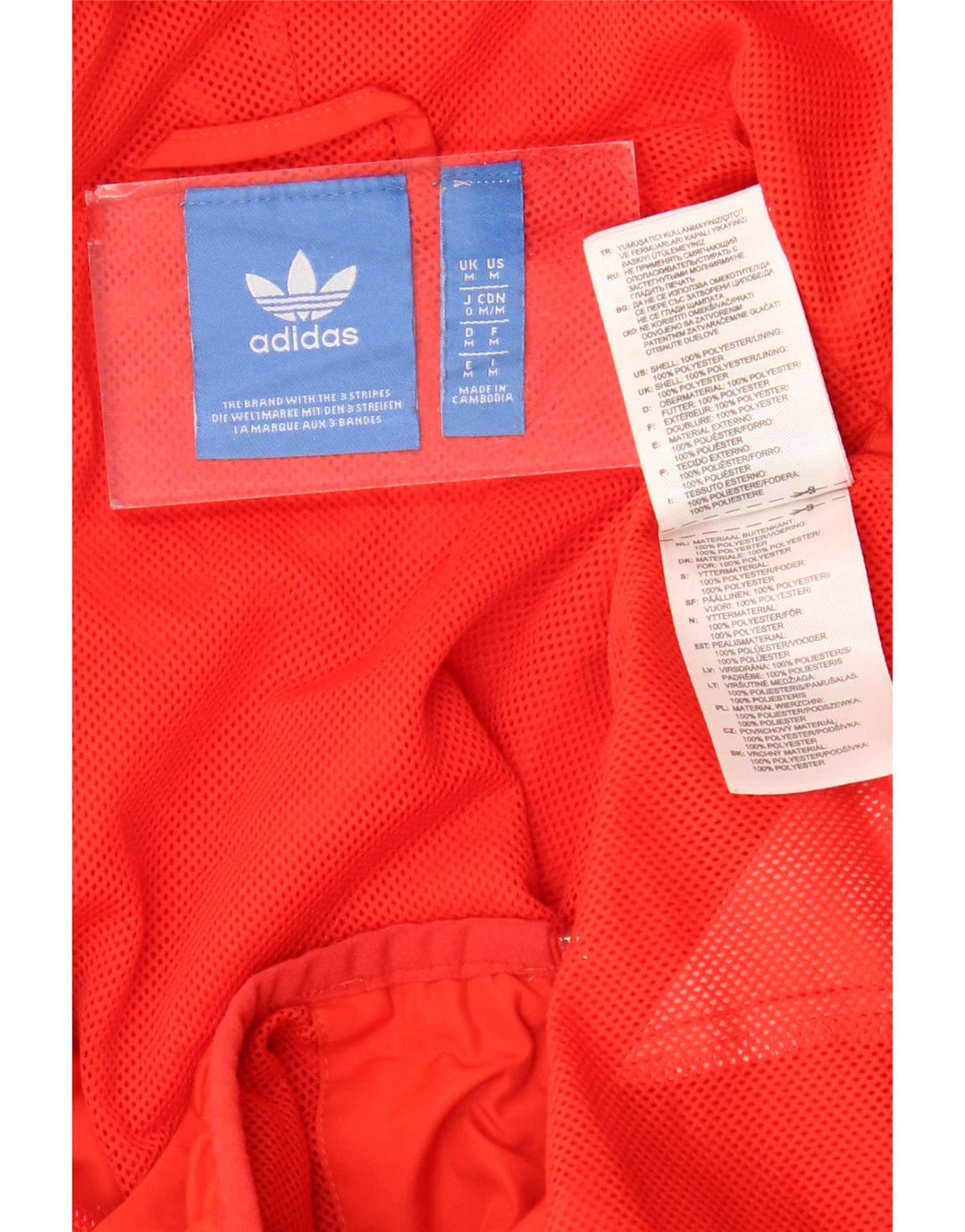 Adidas Veste de survêtement à capuche pour homme Rouge moyen Polyester colour block