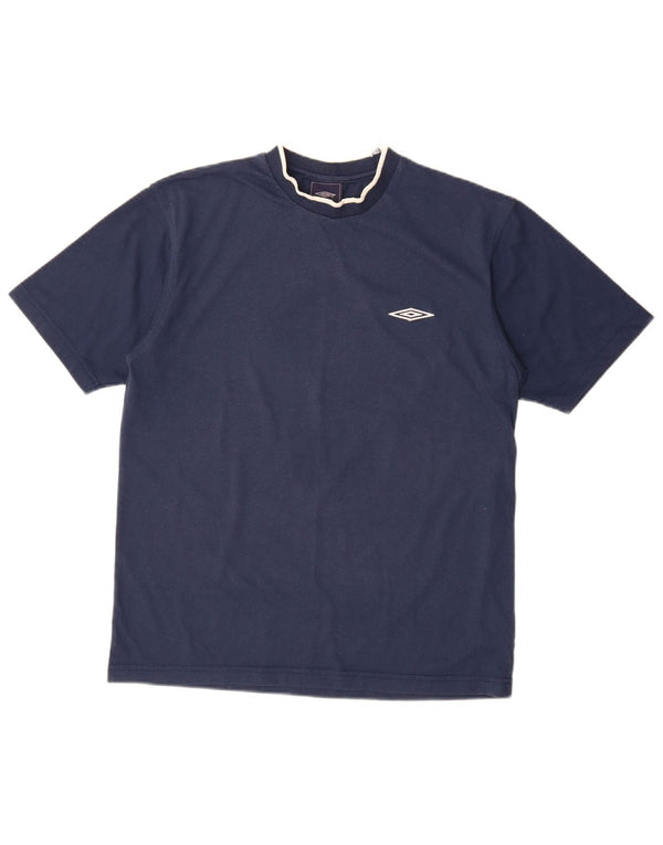 Umbro Mens T-Shirt Top Medium Navy Blue Polyester