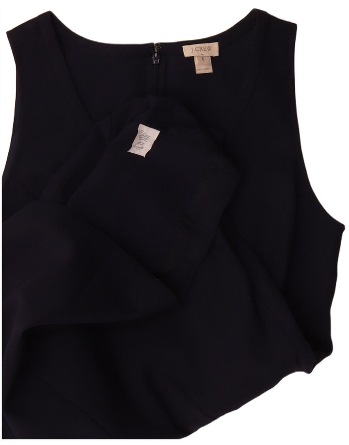 J. CREW Womens Sleeveless A-Line Dress US 6 Medium Navy Blue Polyester