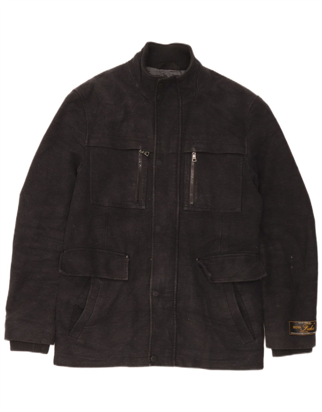 Marks & Spencer Mens Windbreaker Coat UK 36 Small Black Cotton