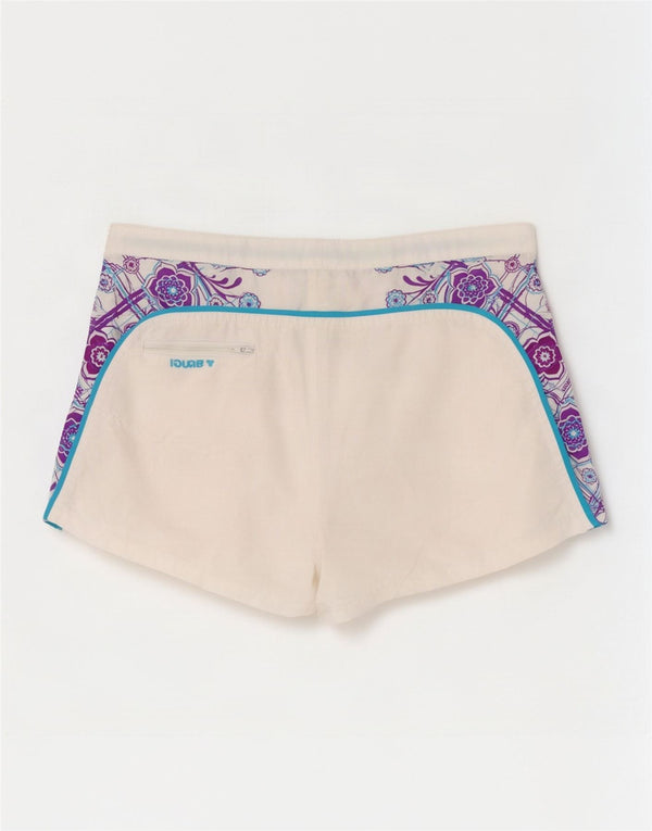 Brugi Womens Shorts Small W27 White Geometric Polyester