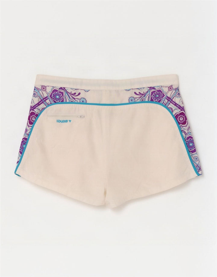 Brugi Womens Shorts Small W27 White Geometric Polyester