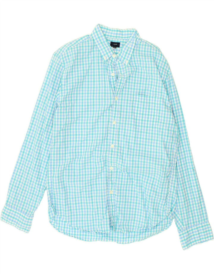 J. CREW Mens Shirt Large Blue Check Cotton | Vintage J. Crew | Thrift | Second-Hand J. Crew | Used Clothing | Messina Hembry 