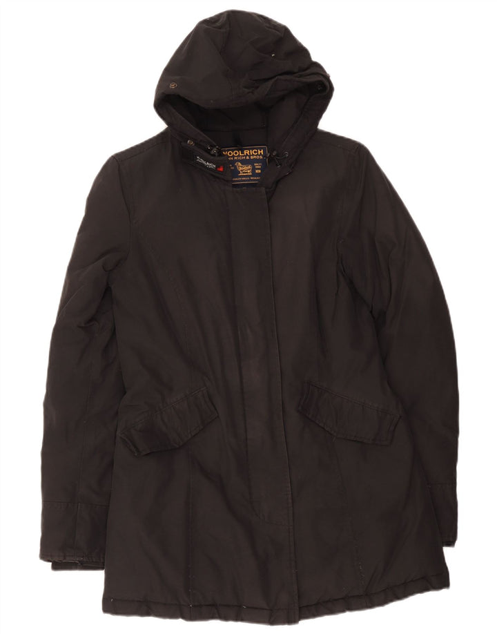 Woolrich Womens Hooded Parka Jacket UK 6 XS Black