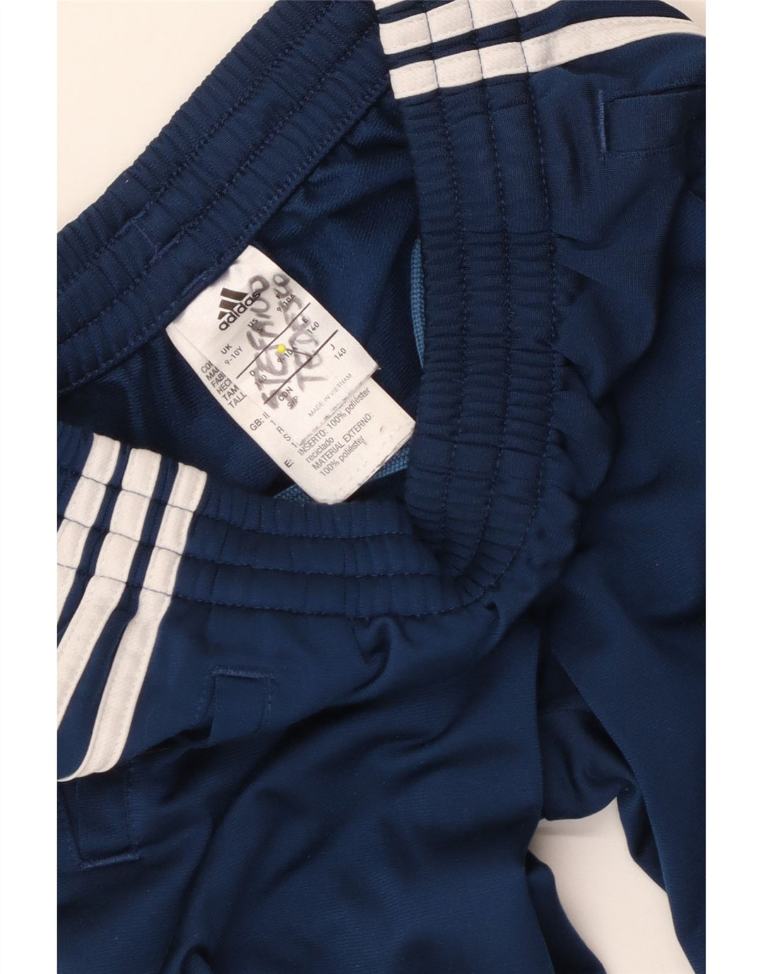 Adidas Boys Tracksuit Trousers Joggers 9-10 Years  Navy Blue Polyester
