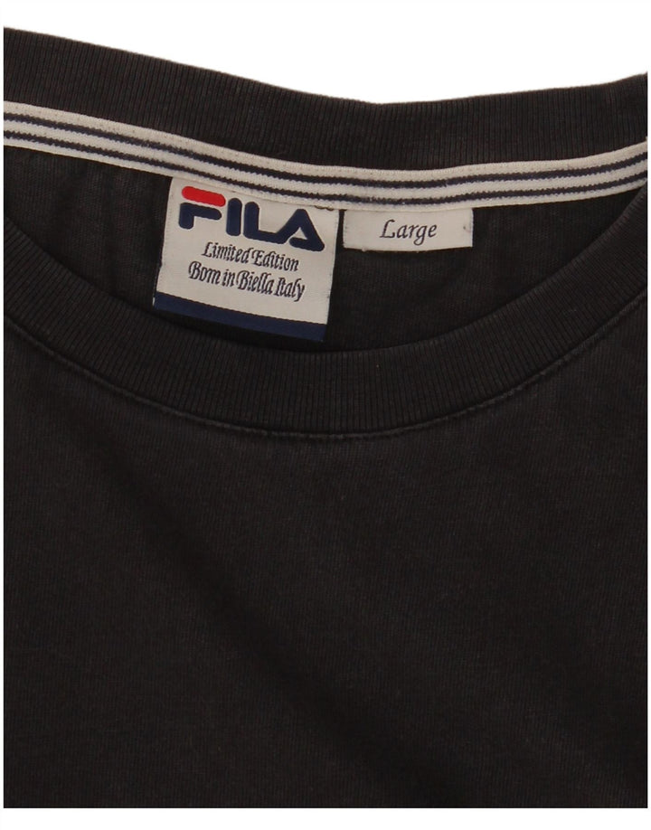 Fila Mens Limited Edition Graphic T-Shirt Top Large Black