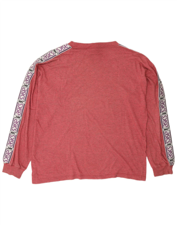 Asics Mens Graphic Top Long Sleeve XL Red Colourblock Cotton