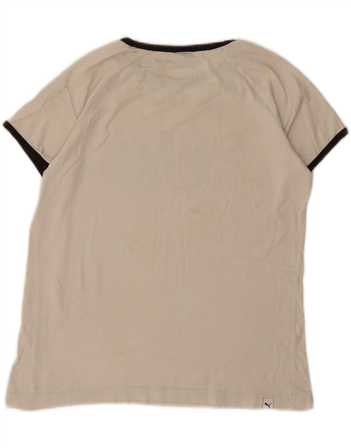 PUMA Womens Graphic T-Shirt Top UK 10 Small Off White Vintage Puma and Second-Hand Puma from Messina Hembry 