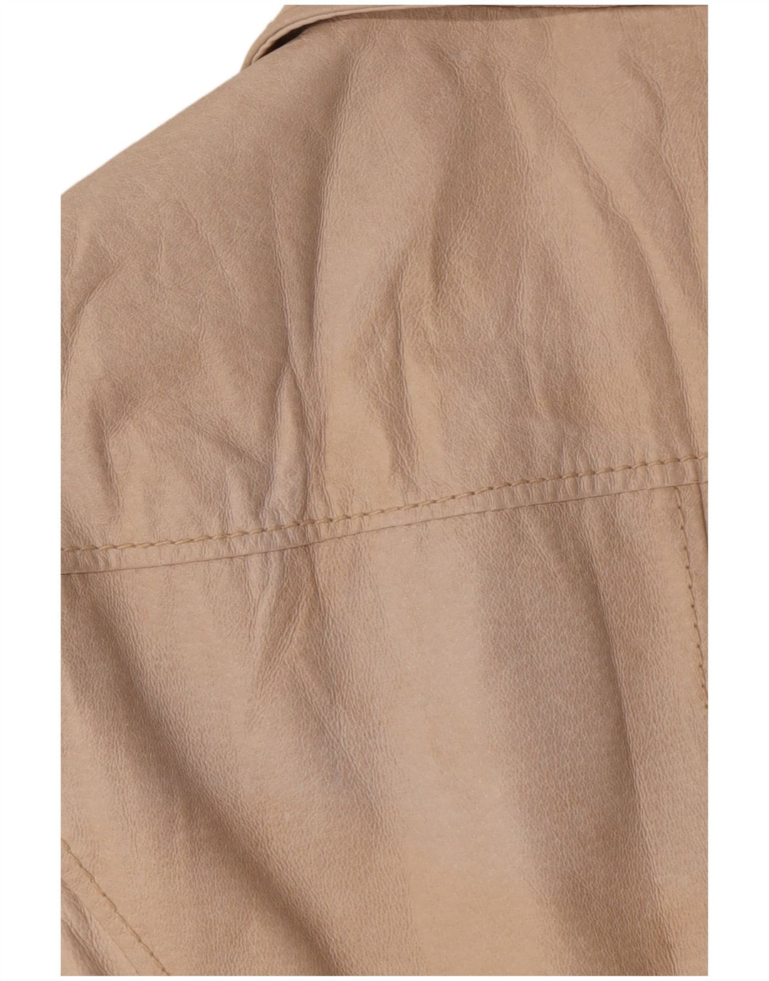 Conbipel Womens Leather Jacket IT 42 Medium Beige Leather