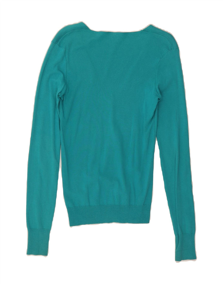 BENETTON Womens Cardigan Sweater UK 12 Medium Blue Cotton Vintage Benetton and Second-Hand Benetton from Messina Hembry 