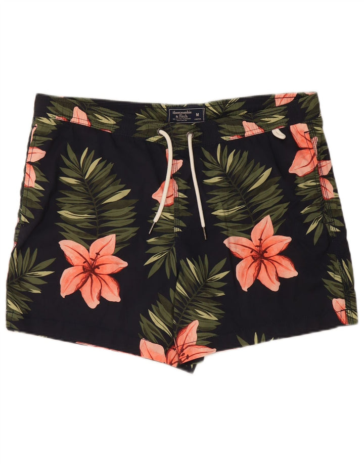 Abercrombie & Fitch Mens Swimming Shorts Medium Black Floral Polyester