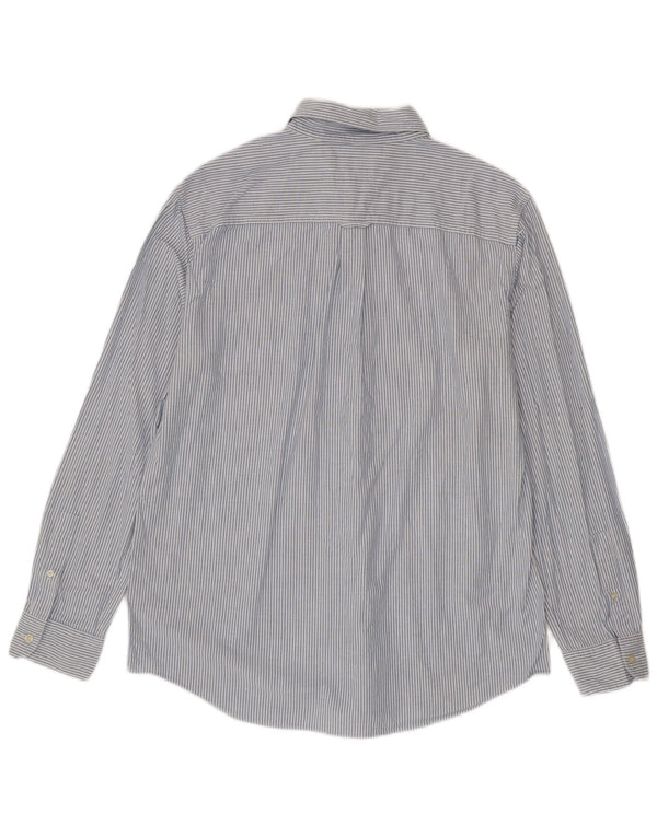 Camicia Uomo Chaps Large Blu Gessato In Cotone
