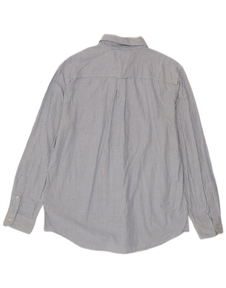 Camisa masculina Chaps de algodão listrado azul grande