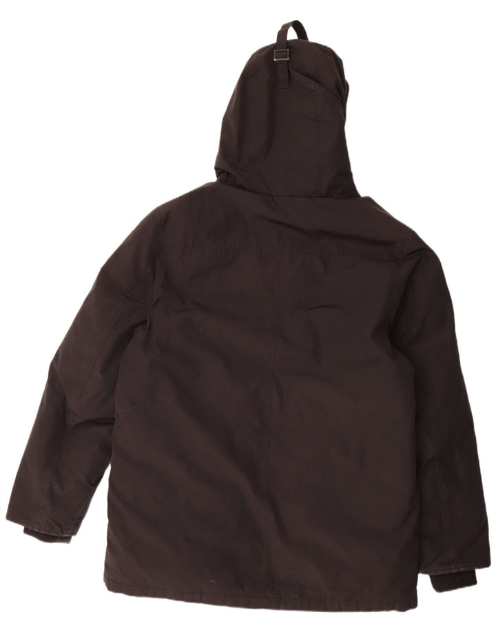 Superdry Mens Hooded Padded Coat UK 44 2XL Black Polyester