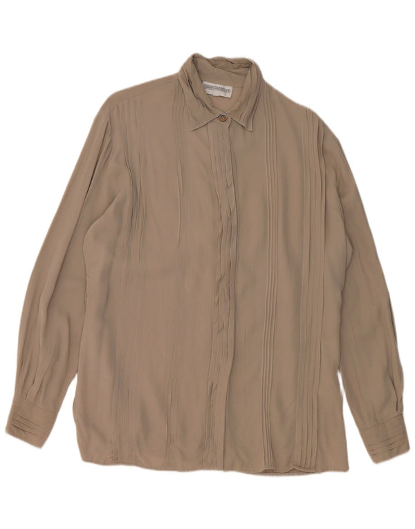 Pancaldi & B Womens Shirt Blouse UK 16 Large Grey Silk