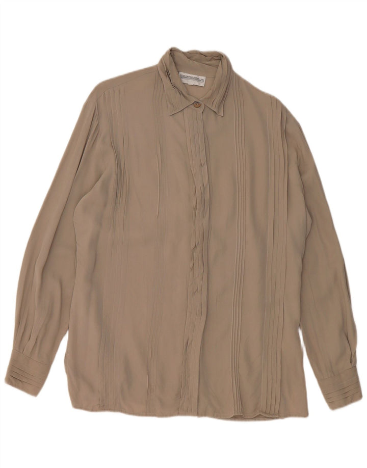 Pancaldi & B Womens Shirt Blouse UK 16 Large Grey Silk