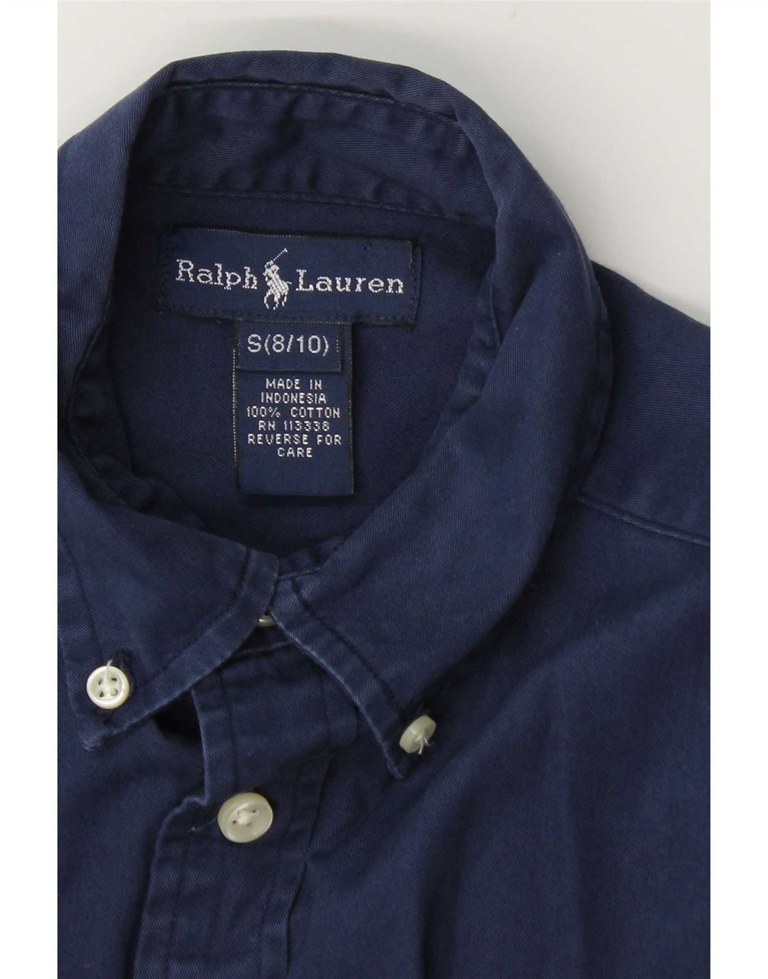 Ralph Lauren Boys Shirt 8-9 Years Small Navy Blue Cotton