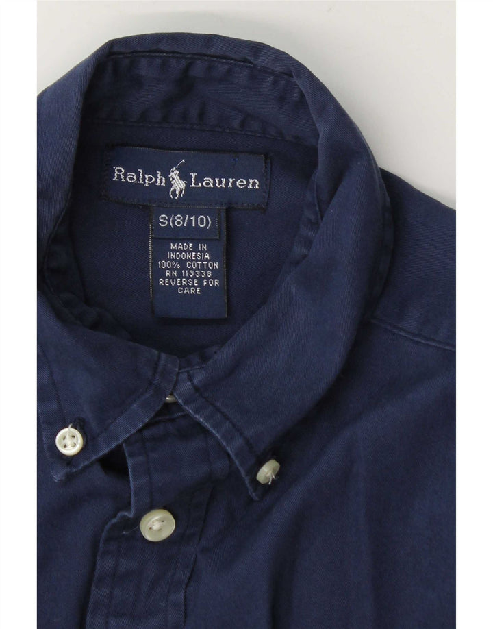 Ralph Lauren Boys Shirt 8-9 Years Small Navy Blue Cotton