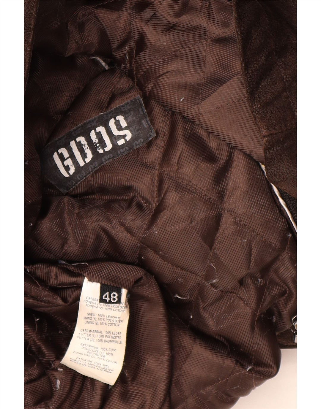 Vintage Mens Leather Coat IT 48 Medium Brown Leather