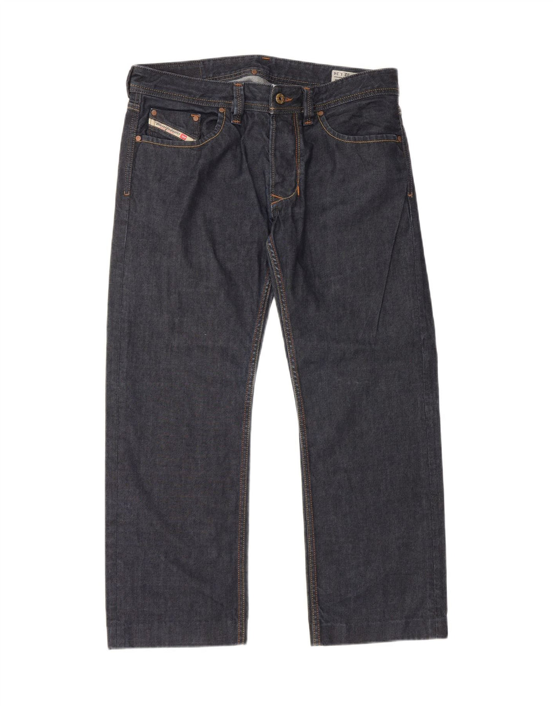 Diesel Mens Straight Jeans W32 L27 Navy Blue Cotton