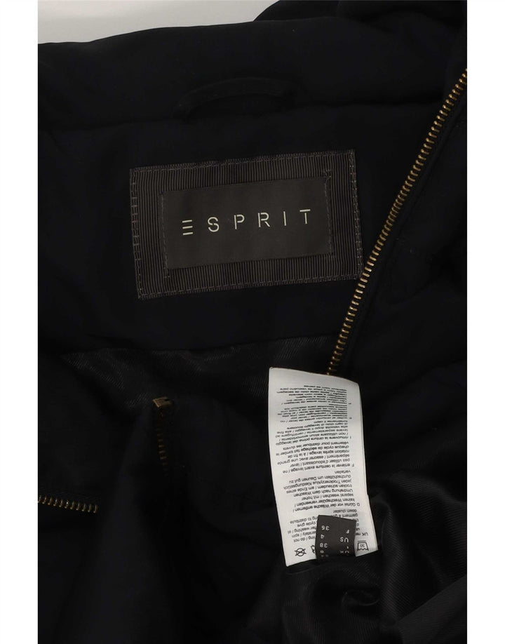 Esprit Chaqueta acolchada con capucha para mujer UK 8 Small Poliéster azul marino